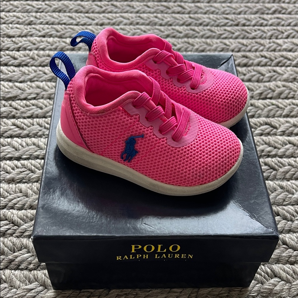 Polo by Ralph Lauren Kids Fuchsia and Blue toddler Sneakers, size 4